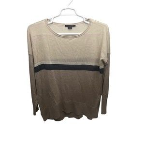 Pendleton 100% merino wool classic short sleeve knitted blouse Light Tan SZ L